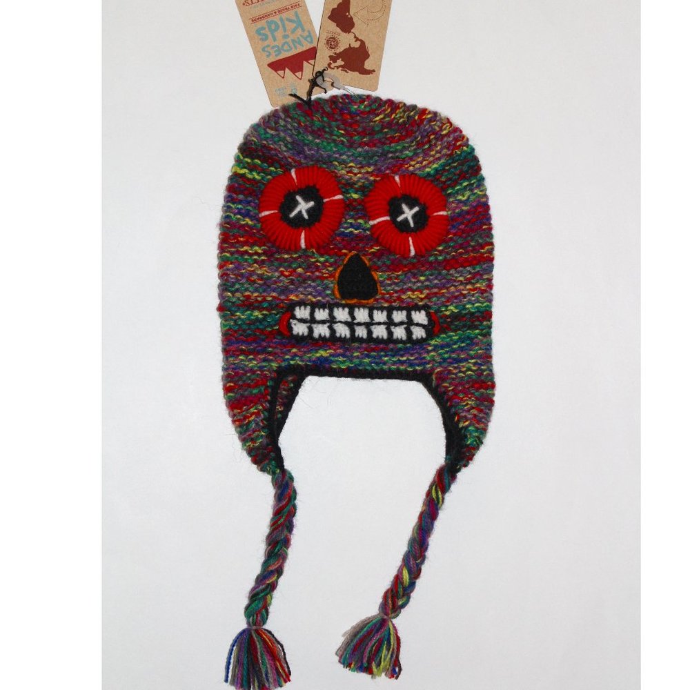 Alpaca Blend Kids Hoodie Beanie Hat With Ears Fair Trade Peru Andes Gifts